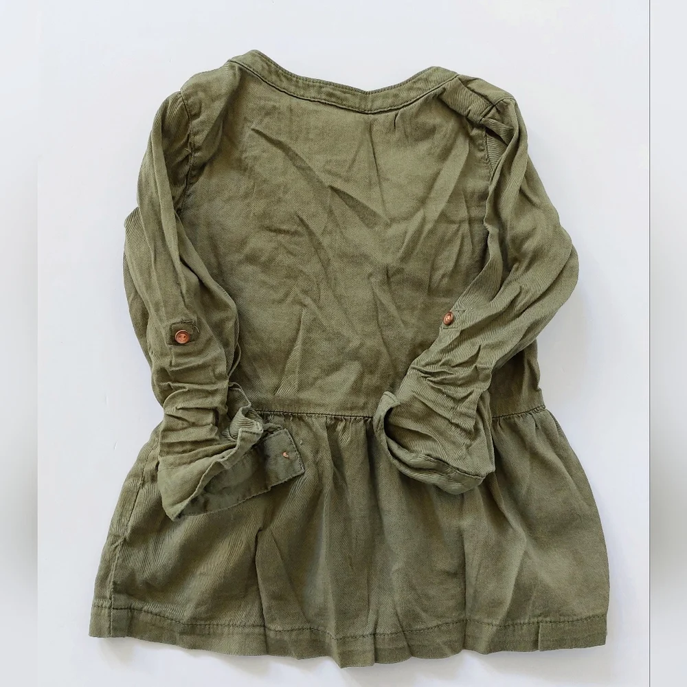 Olive Long Sleeve Peplum‎ Blouse size 2T Carters